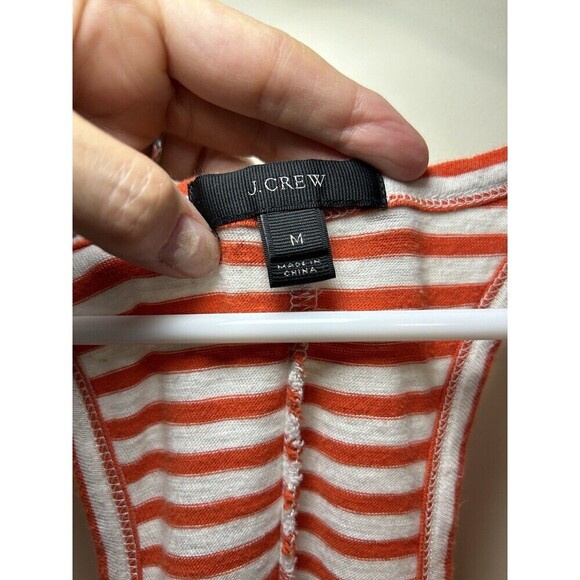 J CREW Orange and White Striped Tank T-shirt Dress Size Medium - Picture 3 of 8